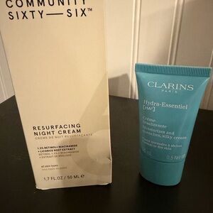 COMMUNITY SIXTY SIX Night Cream 1.7 fl oz & Clarins Hydra-Essentiel 0.5 oz